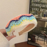 NEW Knitted Headband Bohemian Style Summer Flowers Leisure Style Handmade Head Band Hair Accessories for Women Girls