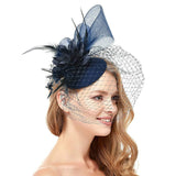 Fascinators For Women Tea Party Headband Hat Flower Mesh Ribbons Feathers Hair Clip For Wedding Cocktail Headband Accessories