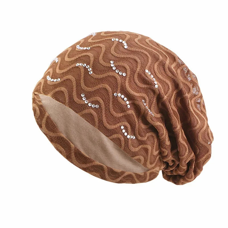 Women Men Sleeping Hat Baggy Beanie Satin Lined Night Unisex Sleep Cap Hair Care Bonnet Hair Loss Nightcap Pullover Hat Headwear