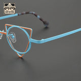 Ultra Light Pure Titanium Inverted Triangle Glasses Frame Female New Multi-color Personality Myopia Reading Prescription Eyewear