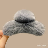 Muweordy New Oversized Faux Fur Big Crab Hair Clip for Girls Rabbit Hair Claw Clips Cute Plush Ponytail Women's Hair Barrettes