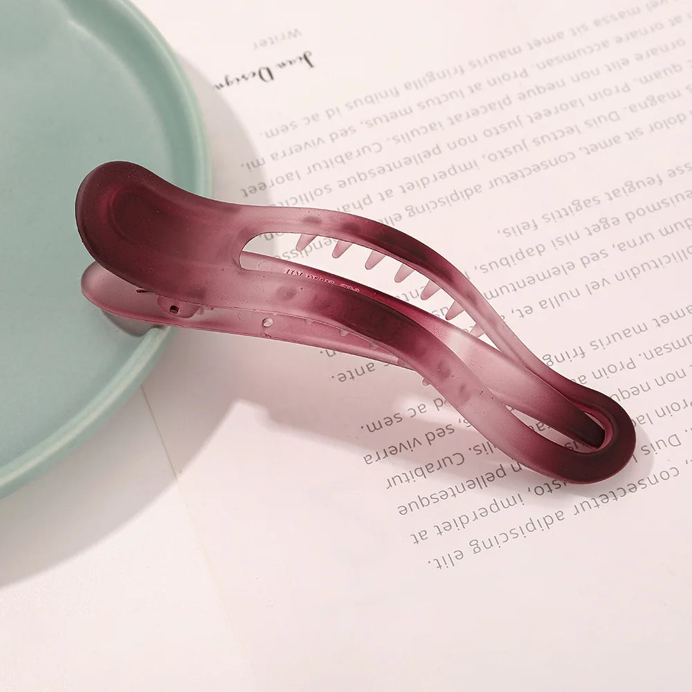 New Acrylic Matte Duckbill Hair Claws Barrettes Bow Solid Color Hair Clips Hair Accessories For Women Hairpin Ponytail Headwear