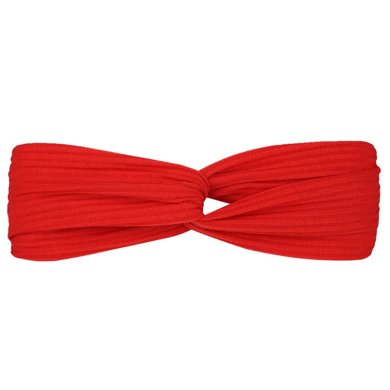 Headbands For Women Girls Top Knot Stretchy Headband Boho Twisted Criss Cross Hair Bands Knitted Cotton Turban Hair Accessories