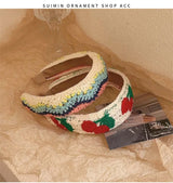 NEW Knitted Headband Bohemian Style Summer Flowers Leisure Style Handmade Head Band Hair Accessories for Women Girls
