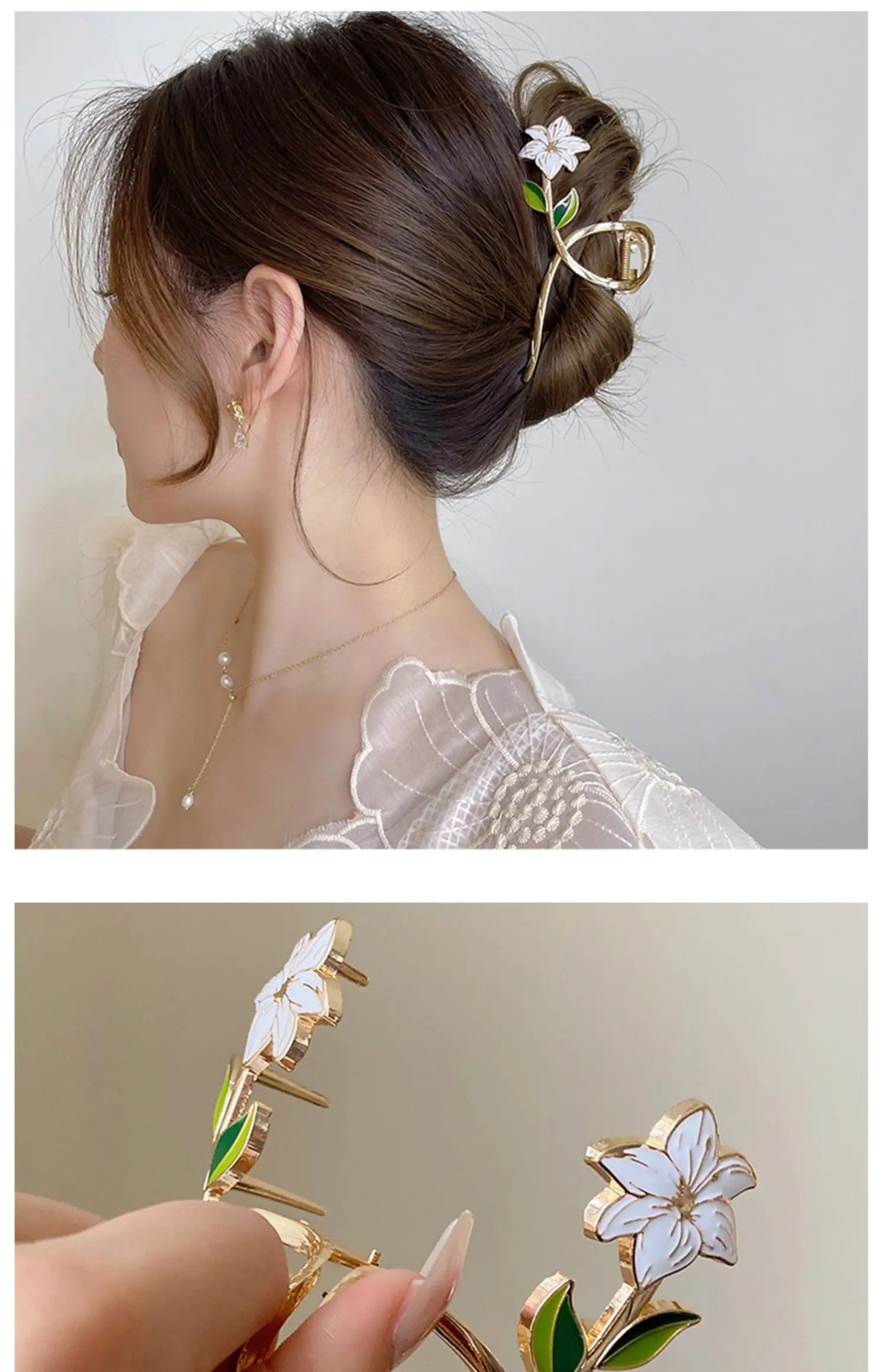 New Women Metal Hair Claw Elegant Gold Flowers Hair Clips Barrette Crab Headband Ponytail Clip Headwear hair accessories tiara