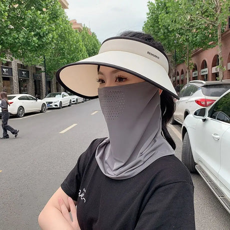 Solid Color Sports For Men Outdoor Summer Face Scarves Sunscreen Face Scarf Face Cover Ice Silk Mask Neck Wrap Cover