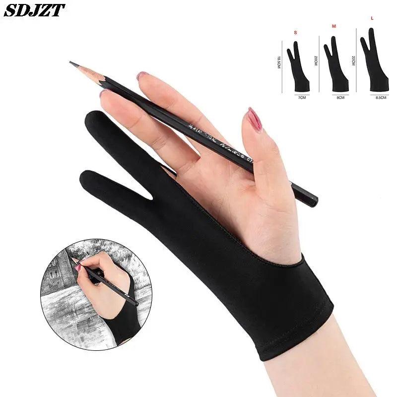 Anti-touch Two-Finger Hand Painting Gloves For Tablet Digital Board Screen Touch Drawing Anti-fouling Oil Painting Art Supplies