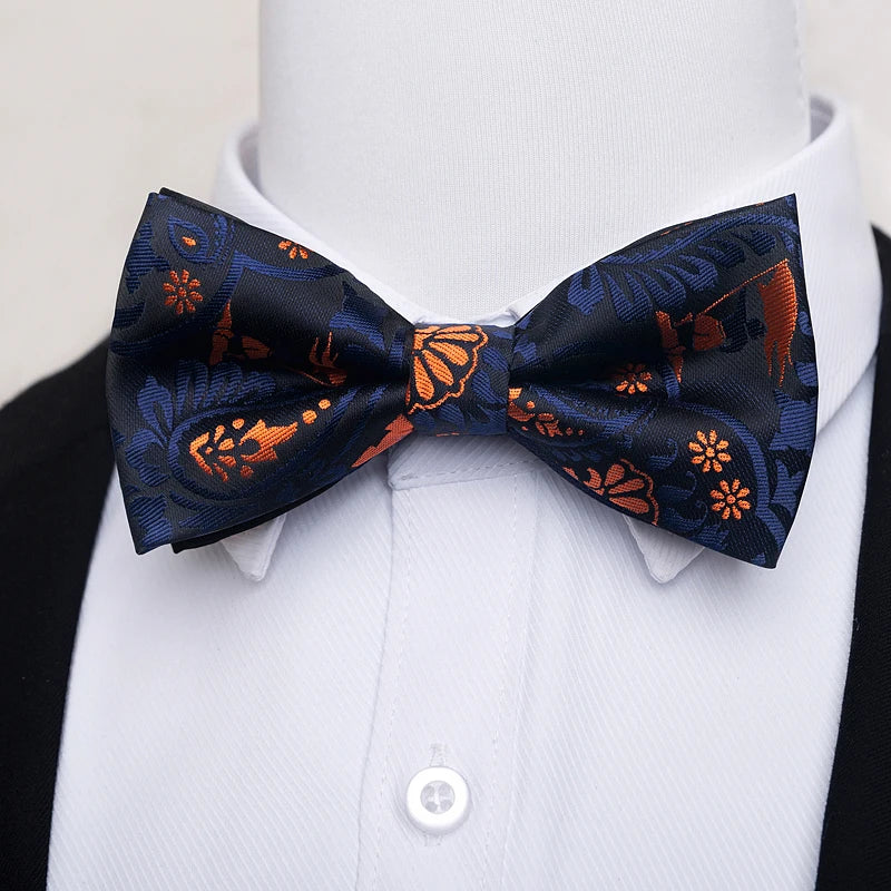 Fashion Brand Brand Silk Bow Tie Dark Blue Man Dot Wedding Accessories lover's day Fit Formal Party