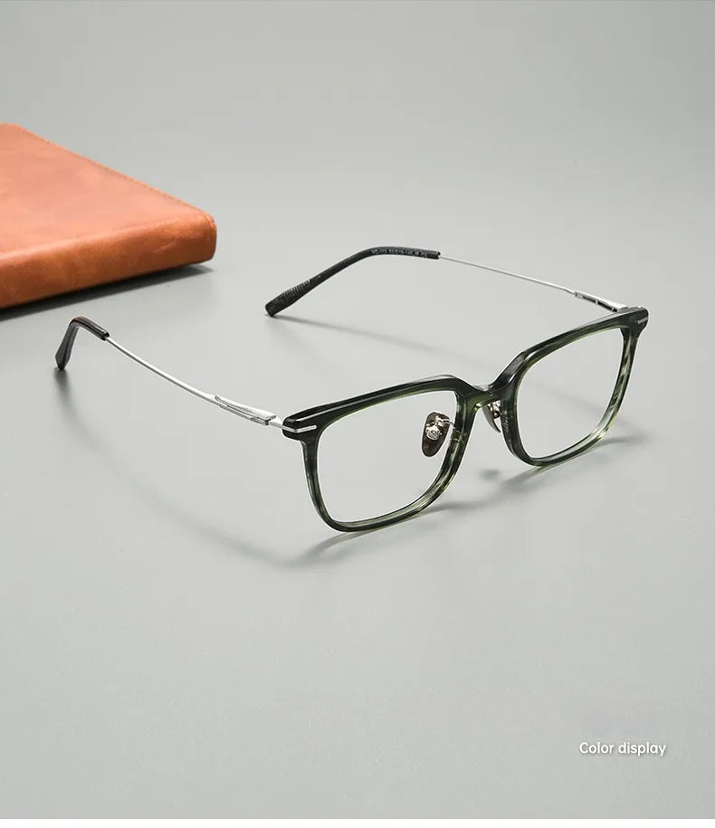 High Quality Luxury Glasses Ultra Light Pure Titanium Men's Eyeglass Frames High-Quality Acetate Prescription Eyeglass Frames