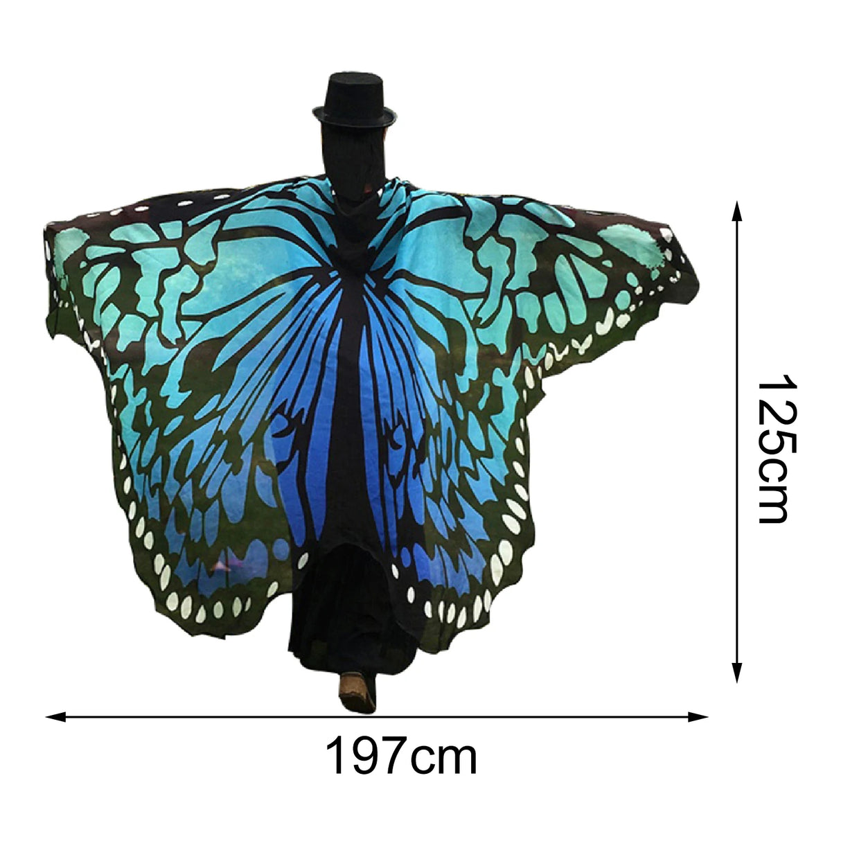 Fashion Butterfly Wing Polyester Beach Towel Cape Scarf Women Christmas Halloween Gift Summer Printed Towel Fashion Lady Clothes