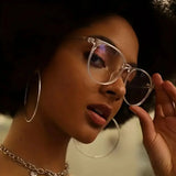 2/3PCS Blue Light Blocking Glasses - Fashion Oversized Frame Glasses Round  Eyeglasses,  Computer Gaming Glasses for Women/Men