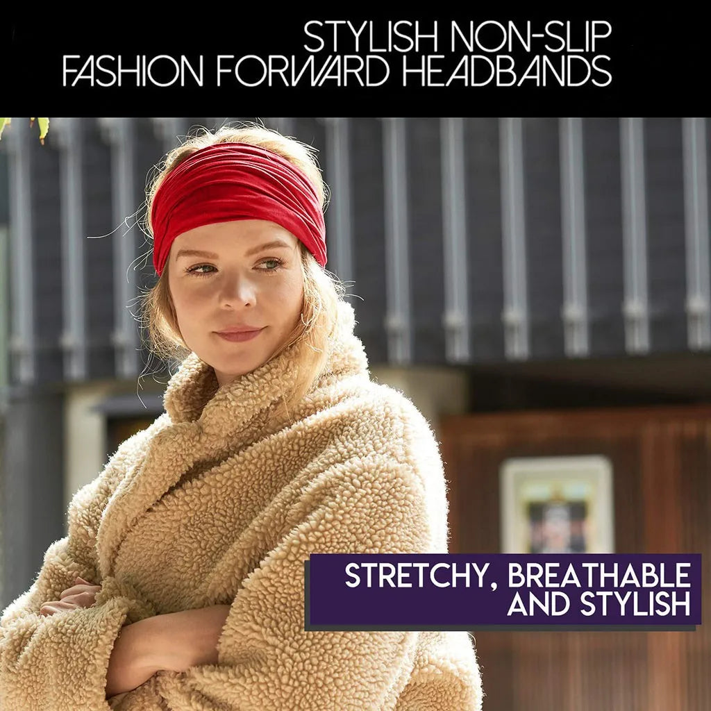 Wide Elastic Headband Hairband Pilates Yoga Fitness Running Cycling Sweatband Turban Makeup Hair Hoop Makeup Headwrap For Women