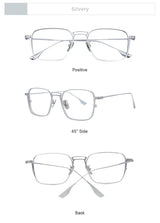 American Design Men Square Frames Handmade Retro Pure Titanium Glasses Thick Edges Business Eyeglasses Suitable for Large Faces