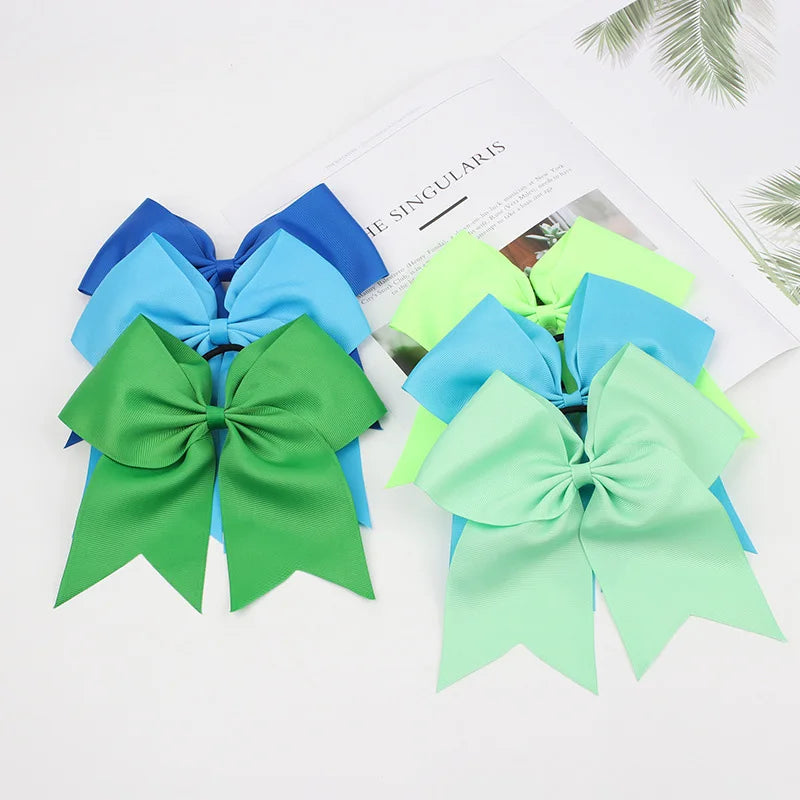 8'' Large Elastic Hair Bows Head Rope Bands Grosgrain Ribbon Hair Ties Boutique Bow Tie For Girls Headwear Hair Accessories