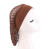 Women Stretchy Wide Band Crochet Hair Snood Mesh  Net Wig Cap Head Cover Care Nightcap Pocket Wrap Dreadlock Headwear