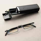 Blue light Blocking Reading Glasses for Men Metal Frame Readers Magnifier Presbyopia Lens Eyewear With Case +1.25+1.75+2.25