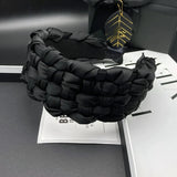 4.5-5CM Stunning Wide Women Headpiece Satin Cloth Braided Headbands for Woman Ladies Daily Shopping Party Head Hoop Accessories