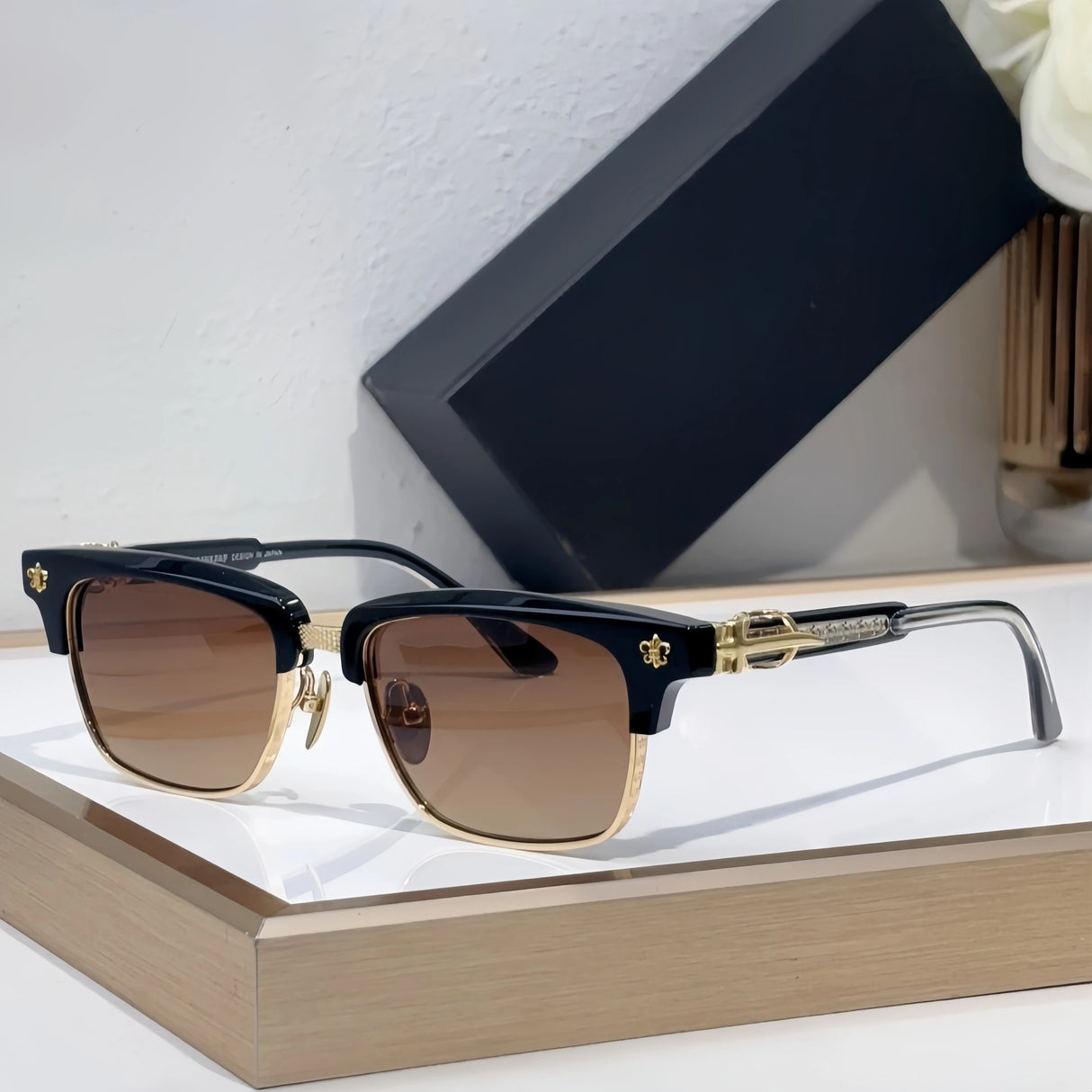 Popular Sunglasses Titanium Acetate Fashion Eyeglasse Frame Men Square Retro High Quality Women Luxury Brand Designer Glasses