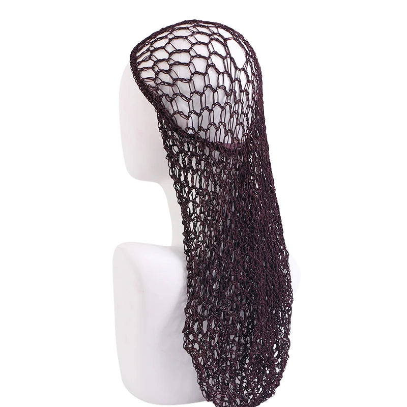 Women Crochet Hair Snood With Elastic Edge Long Hair Net Head Cover Hair Care Nightcap Mesh Pocket Wrap Dreadlock Headwear