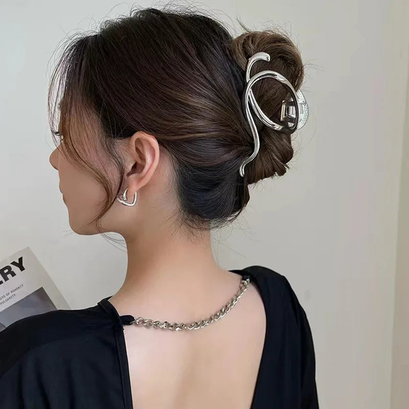 Woman Silver/Gold Irregular Hairpins Punk Style Metal Hair Claws Barrettes Women Hair Accessories Ponytail Hair Clips Headwear