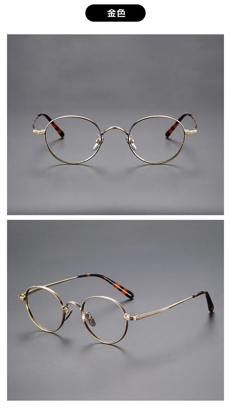 2025 Fashion Eyewear Retro Pure Titanium Round Glasses Comfortable Optical Prescription Eyeglasses Frame Men Women Brand Desgin