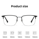 FIRADA Fashion Comfort Glasses Retro Luxury Titanium Square Eyewear Optical Prescription Eyeglasses Frame For Men Women 20363-C