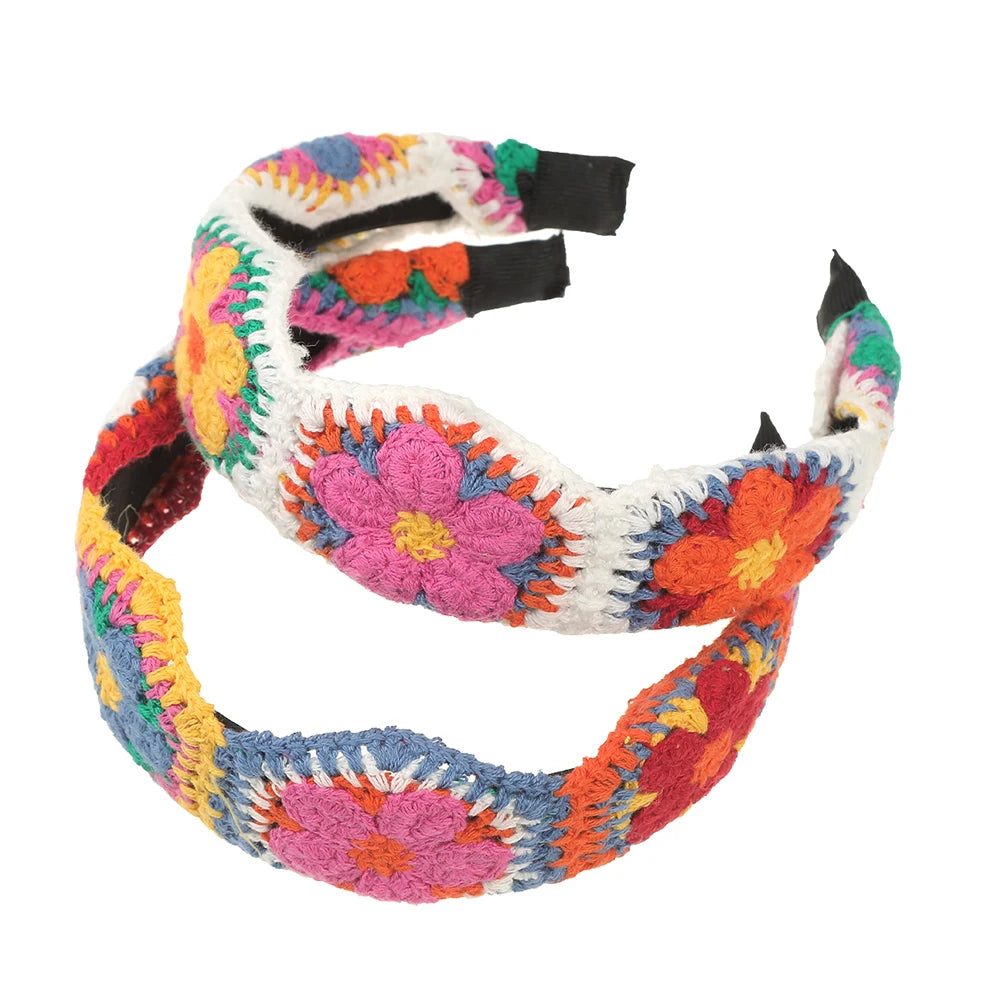 Ethnic Style Knitted Headbands New Fashion Hairbands for Women Non-slip Wide Headbands