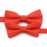 High Quality Mens Solid Color Bowtie Set For Men Children Wedding Party Dinner Accessory Pink Orange Father-son Bow Tie Gift