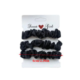 3Pcs/Set Silky Hair Scrunchies Ponytail Holders Elastics Hair Ties For Women Silk Satin Solid Color Hair Rope Hair Accessories