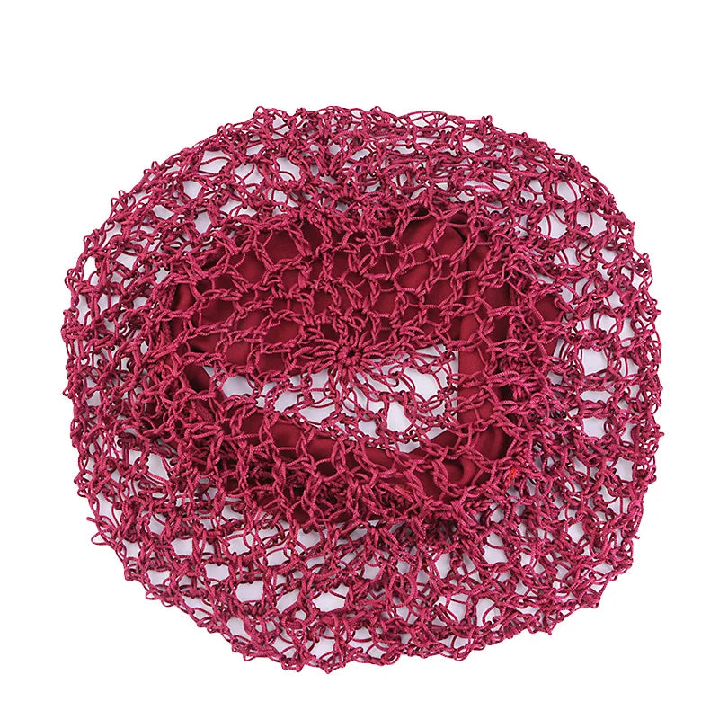 Women Stretchy Wide Band Crochet Hair Snood Mesh  Net Wig Cap Head Cover Care Nightcap Pocket Wrap Dreadlock Headwear