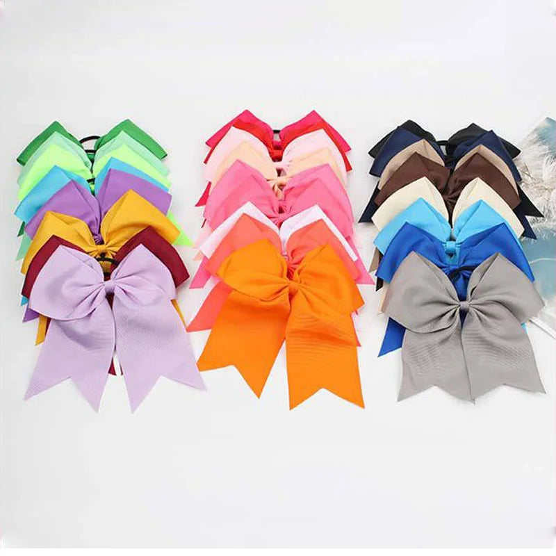 8'' Large Elastic Hair Bows Head Rope Bands Grosgrain Ribbon Hair Ties Boutique Bow Tie For Girls Headwear Hair Accessories