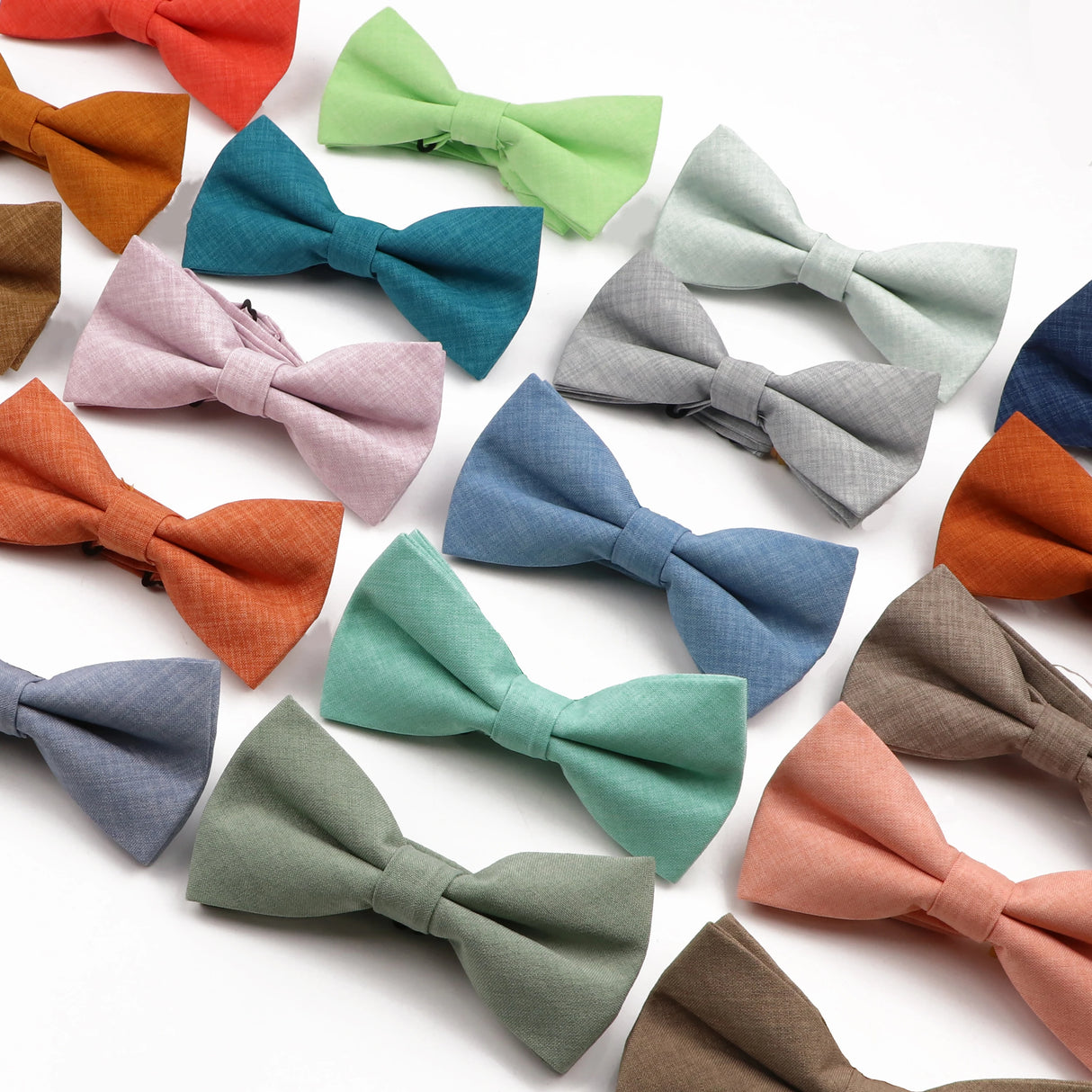 High Quality Mens Solid Color Bowtie Set For Men Children Wedding Party Dinner Accessory Pink Orange Father-son Bow Tie Gift