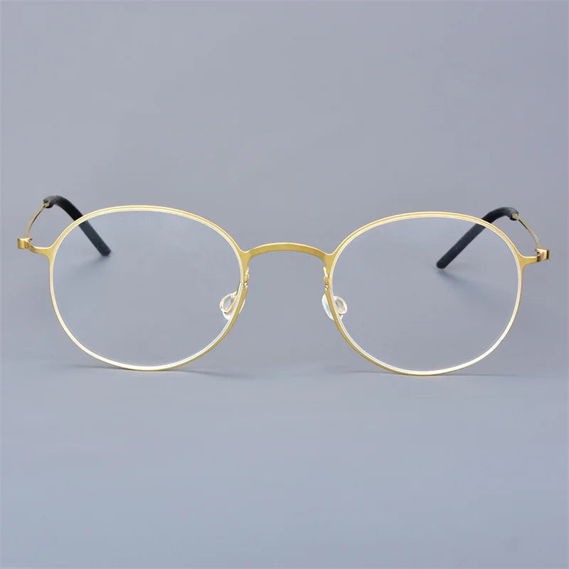 Thititanium Glasses Frame Men Denmark Brand 5504 Women Eyeglasses Thin Rim Screwless Ultralight Classics Round Eyewear 2025 New