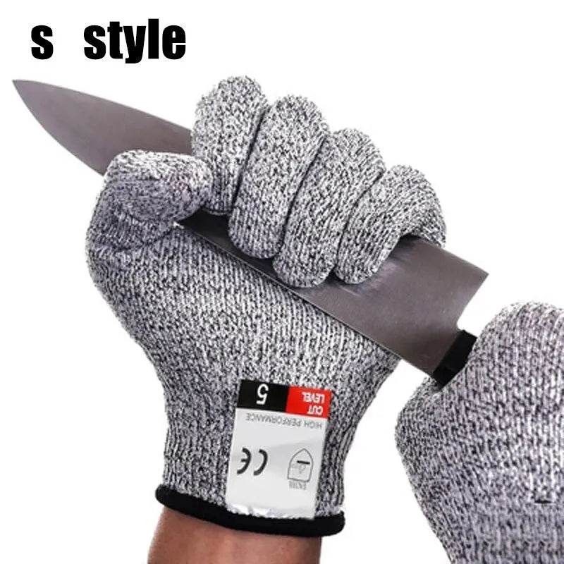 A Pair Anti Cut Proof Gloves Hot Sale Grey Black Anti Cut Level 5 Safety Work Gloves Glass Cutting Safety Protection
