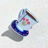 Sweet Cute Plastic Pastoral Flower Print Cup Shark Hairpin For Women Girls New Cute Vase Shape Hair Clip Claw Accessories