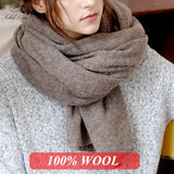 2023 Winter Women Warm Knitting scarf Triangle Scarf Leather Strap Buckle Solid Colour Bohemian Shawl for Ladies Christmas Gift