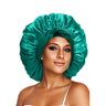 New Satin Sleeping Cap For Women Solid Wide Band Stretch Head Tie Silky Bonnet Edge Wrap Nightcap Hair Care Shower Head Cover