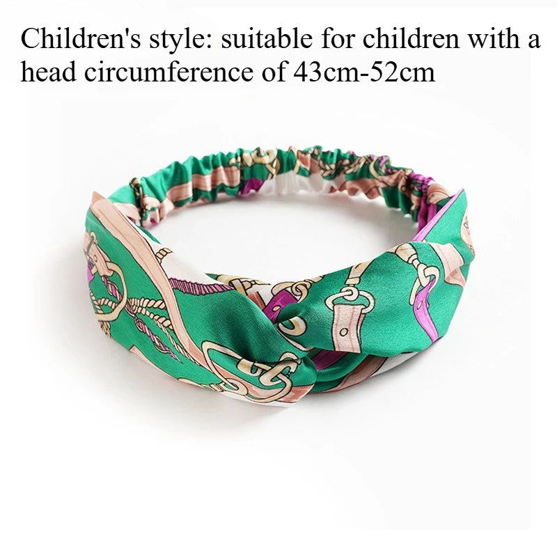European and American silk elastic elastic cross headband, stylish, simple and versatile headband for parents and children