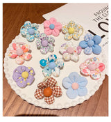 10 Pcs/Set New Baby Girl Cute Colors Flower Hair Bands Ponytail Holder Chilren Soft Scrunchies Rubber Kids Hair Accessories