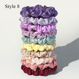 10pcs/pack Solid Color Elastics Hair Ties For Women Thick Hair Soft No Hurt Hair Ponytail Holder Hair Rope Hair Accessories Hot