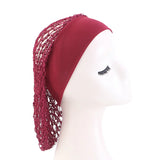 Women Stretchy Wide Band Crochet Hair Snood Mesh  Net Wig Cap Head Cover Care Nightcap Pocket Wrap Dreadlock Headwear