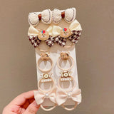 10Pcs/Set Girls Cartoon Hair Band Sweet Bow Hair Ties Elastic Rubber Band Princess Flower Scrunchies Kids Hair Accessories