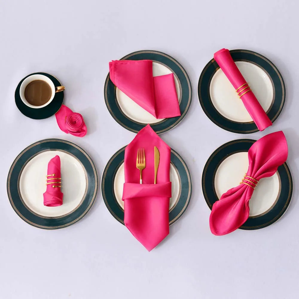 12Pcs 30X30cm Satin Table Napkin Soft Handkerchief Romantic Wedding Banquet Square Table Napkins Dinner Party Decoration