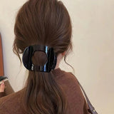 New Korean Acetic Acid Hair Clip Hair Accessories Elegant Women's Leopard Print Spoon Clip Low Ponytail Spring Hair Clip 1pc