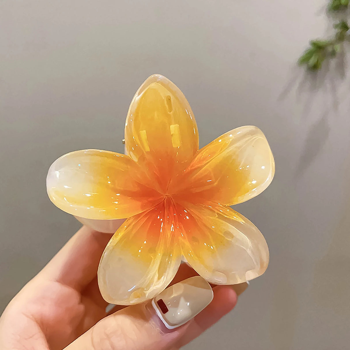 3 Inch Gradient Flower Hair Claw For Women Elegant Resin Floral Hair Clip Fresh Sweety Flower Gripper Girls Hair Accessories