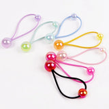 2pcs/lot Ponytail Ball Hair Ties For Girls Elastics Hairband Colorful Twin Bead Pom Balls Hair Rope Kids Hair Accessories