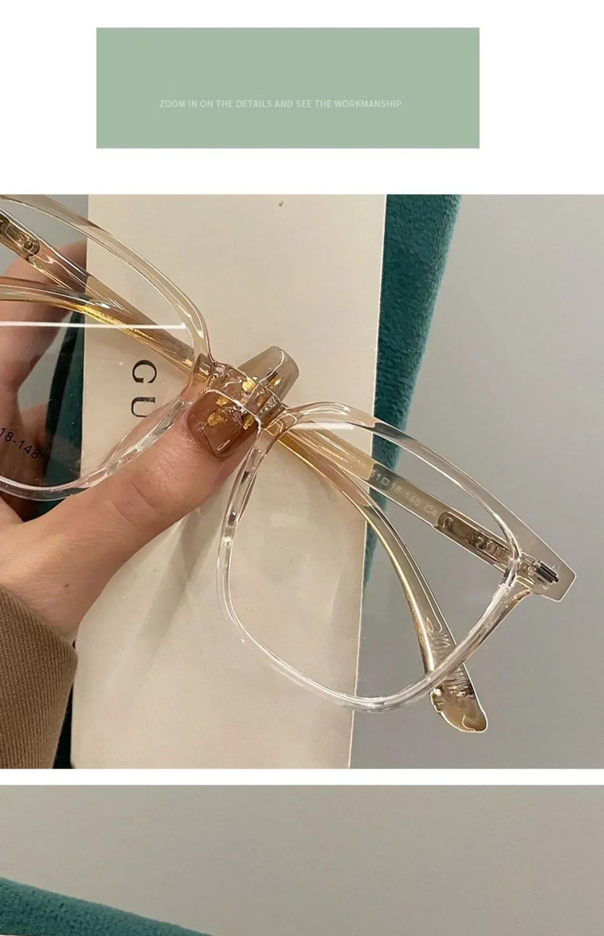 Blue Light Blocking Ladies Square Myopia Glasses New Trendy Finished Near Sight Eyeglasses Prescription Minus Eyewear Diopter