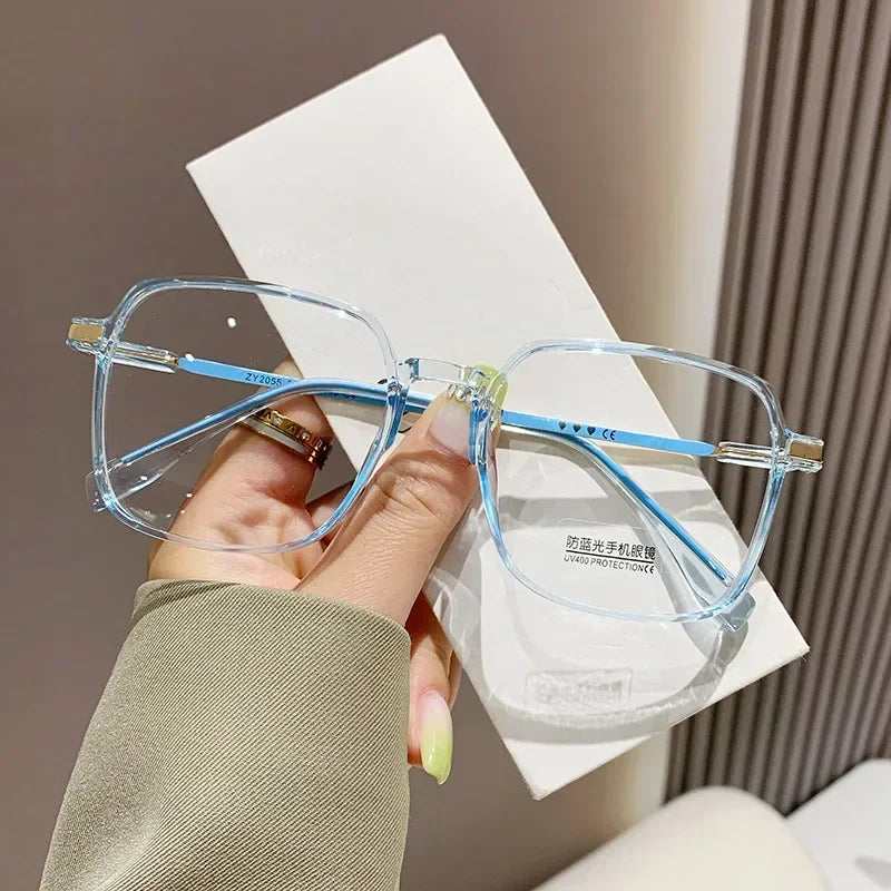 Anti Blue Light Blocking Glasses Oversized Square Reading Glasses for Women Men TR Frame High-definition Presbyopia Eyewear