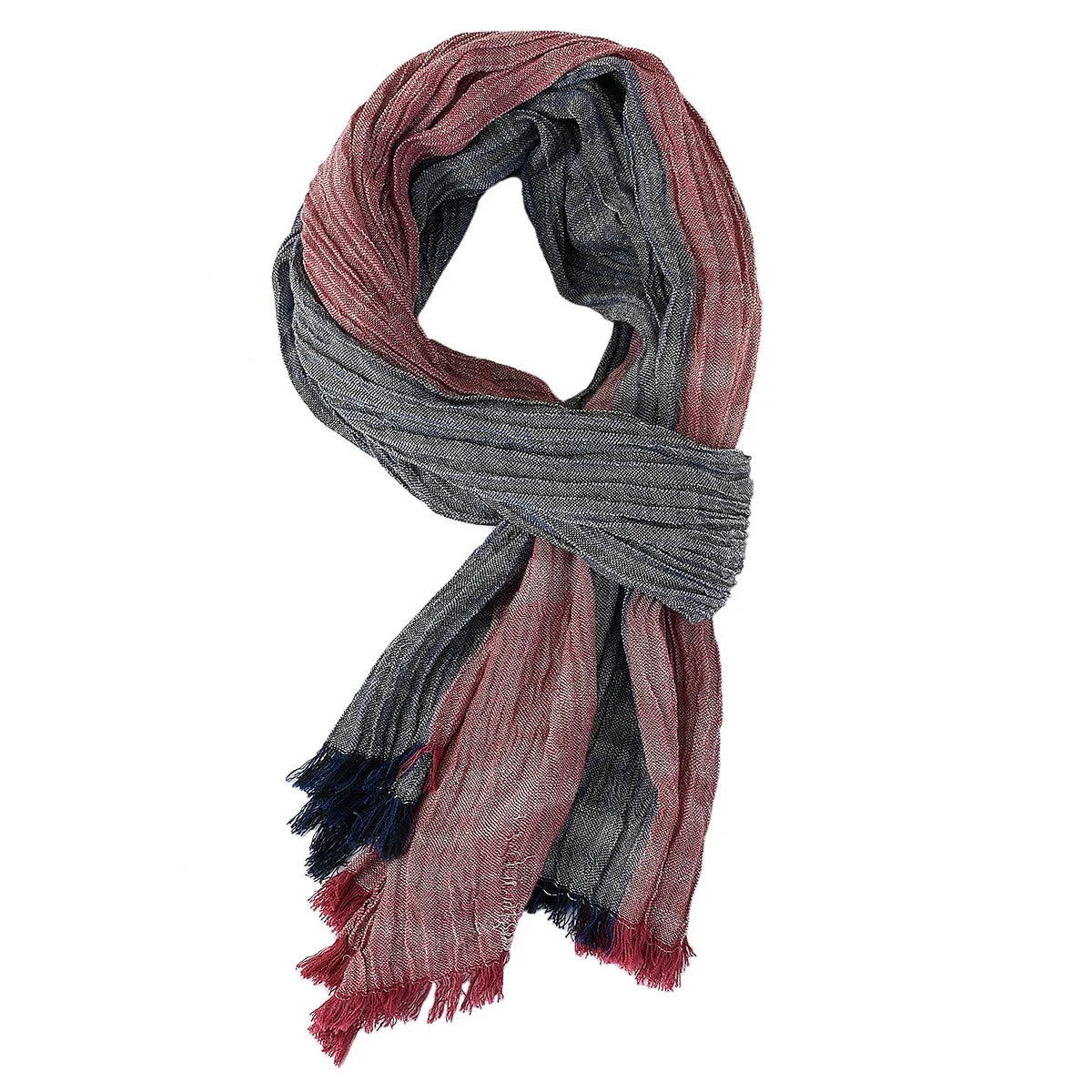 Designer Fashion Men Scarf Striped Cotton Linen Men Scarves Autumn Winter Warm Pashmina Male Brand Shawl Tassel Bufandas