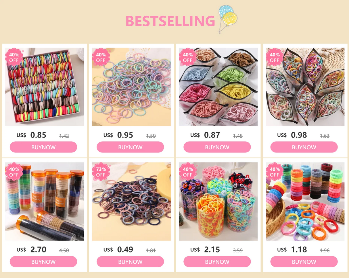 5Pcs/Set Simple Solid Color Elastics Hair Ties for Women Thick Hair Soft No Hurt Hair Ponytail Holder Hair Rope Hair Accessories